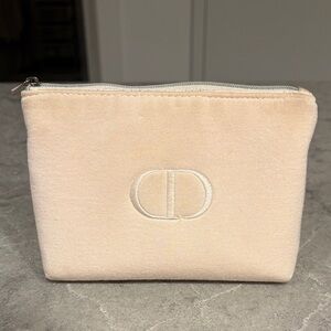 Dior Soft Beige Velvet Cosmetic Case
